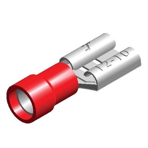 Picture of RED TERM F-SPADE  6.3mm (25)